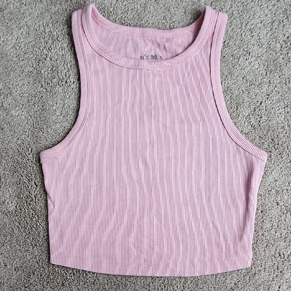 Wild Fable Light Pink Ribbed Crop Top